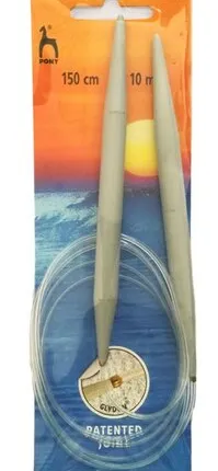 Фото №0 50569 PONY Спицы круговые 10,00 мм/ 150 см, пластик, 2 шт.