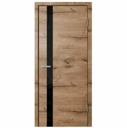 Фото №0 Дверь межкомнатная FN01 (Fusion) стекло черное, ПВХ, Дуб Пацифик 2000х800мм