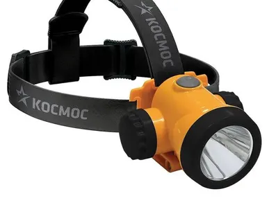 фото Фонарь аккумуляторный налобный H3W LED 3Вт 2 режима литиевый аккум. 1.5А.ч ЗУ USB КОСМОС KOCH3WLi-On
