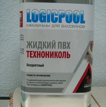Фото №0 Жидкий ПВХ LOGICPOOL бесцветный 1л. с флаконом-апликатором