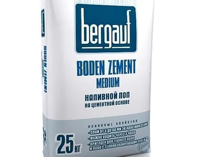фото Наливной пол Bergauf Boden Zement Medium 25 кг