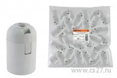 фото Патрон Е27 подвесной, термостойкий пластик, белый, Б/Н