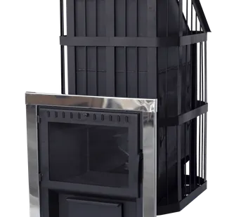 фото Печь для бани Сибирь закр. каменка (панорамная дверца)