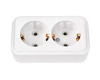 фото СВЕТОПРИБОР Розетка 2 мест. Пралеска з/к ОУ белая 16А 250В РА16-261 СВЕТОПРИБОР