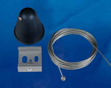 фото UFB-H41 BLACK 1 POLYBAG Набор для подвесного монтажа трехфазных шинопроводов. Цвет черный. TM Uniel.