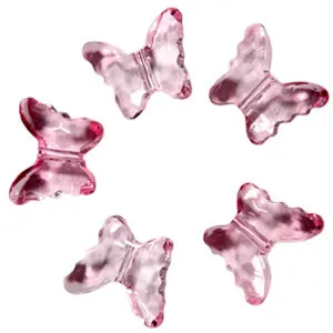 фото Декоративные бусины Бабочки розовые 2,3x1,8см 20шт