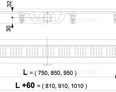 фото Душевой трап линейный Alcaplast APZ10 Simple 850
