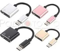 фото Переходник штекер USB Type-C - гнездо 3,5мм (AUX)+Type-C
