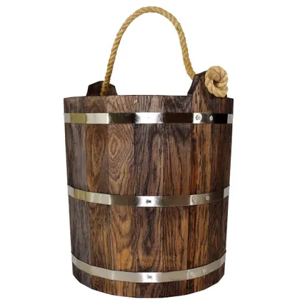 Фото №0 Запарник WoodSon 20 л из дуба тёмного, с нержавеющей вставкой (арт. WZ6)