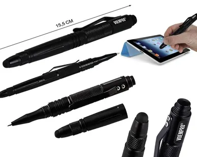 фото Тактическая ручка со стилусом ч;рная