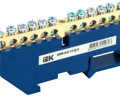 фото Шина нулевая на DIN-изол. ШНИ-6х9-12-Д-С ИЭК YNN10-69-12D-K07