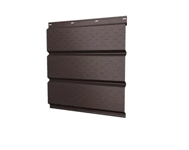 фото Софит металлический полная перфорация 0,5 GreenCoat Pural BT, matt с пленкой RR 887 шоколадно-коричневый (RAL 8017 шоколад)