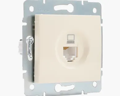 фото Механизм розетки компьютерн. 1-м СП KARINA RJ45 крем LEZARD 707-0388-139