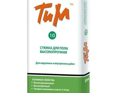 фото Стяжка для пола "ТИМ №10" высокопрочная 25 кг(1палет 48мешков)
