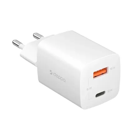 Фото №0 Сетевое зарядное устройство Deppa 33W USB-A/USB-C 11432 White