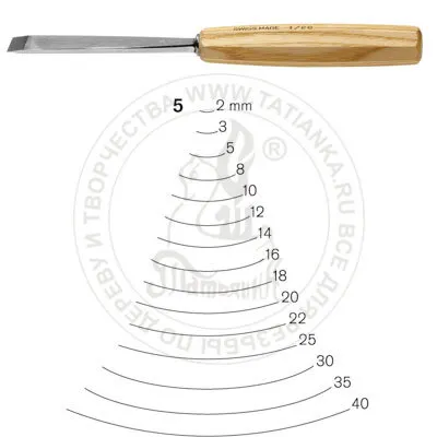 Фото №0 № 5/10 Прямые полукруглые стамески Pfeil, для резьбы по дереву