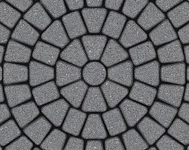 фото Тротуарная плитка Выбор Классико Стандарт Серая 60 мм 3 камня круговая