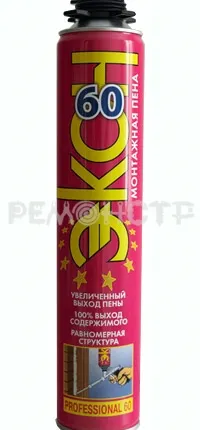 Фото №0 Пена монтаж 750мл 60 ЭКОН проф всесезонная (1661489) (16) ВС П