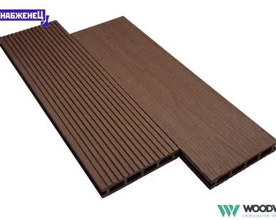 фото Террасная доска из ДПК Woodvex "Select" цвет: Тёмно-Коричневый, 146x22 мм (цена м2)