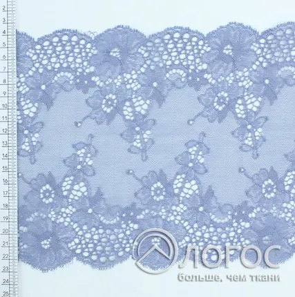 Фото №0 Кружево стрейч IS-240 175мм И, серо-голубой (серый)