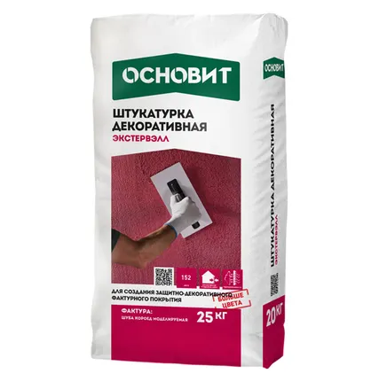 Фото №0 Штукатурка декоративная ОСНОВИТ ЭКСТЕРВЭЛЛ OM-0.5 WC &quot;моделируемая&quot;, 25 кг