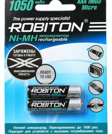 Фото №0 Аккумуляторы Robiton AAA 1050 мА·ч (2 шт.)