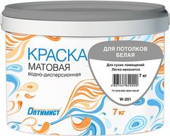 Фото №1 Краска Оптимист для потолков, белая, 14кг