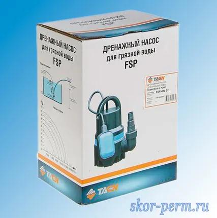Фото №2 Насос дренажный TAEN FSP-900DW для грязной воды (230В, 900Вт, 14000л/ч, кабель 10м)