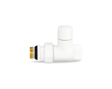 фото Клапан запорный радиаторный прямой 1/2" н.р.-в.р. Varmega БЕЛЫЙ VMDV04-110404