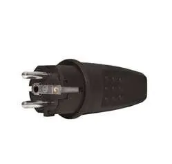фото Вилка электрич. прямая с заземл. каучук 16А 250В IP44 (еврослот) UNIVersal 602227