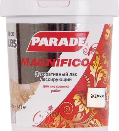 Фото №0 Лак PARADE Лак для декоративной отделки поверхностей PARADE L5 0,9 л глянцевый жемчуг 0005710