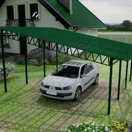 Фото №0 Односкатный навес №31 из поликарбоната 6,9х6,3 м