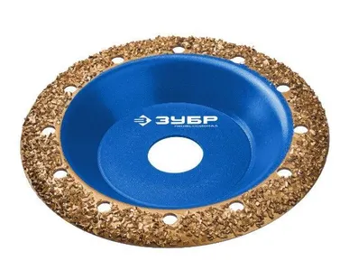 фото Чашка обдирочно-шлифовальная для УШМ Зубр 33435-2, 125 мм, наклонная, среднее зерно до 2 мм