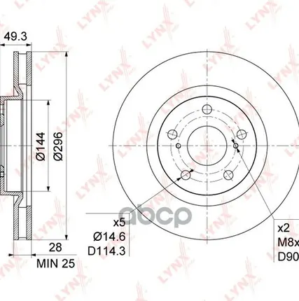 Фото №0 Диск Тормозной | Перед | LYNXauto арт. BN1169