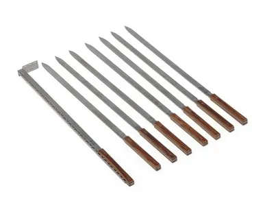 фото Комплект шампуров с кочергой Стандарт 7 шт. (для мангалов шириной до 35 см) (Mecanico) РАСПРОДАЖА