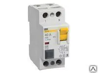 Фото №0 Выключатели дифференциального тока УЗО 2п 40А 30мА ВД1-63 4,5кА 230В IEK