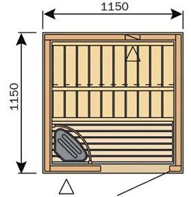Фото №1 Сауна Harvia Variant S1212 (1150х1150 мм, без печи, интерьер Formula из термо осины)