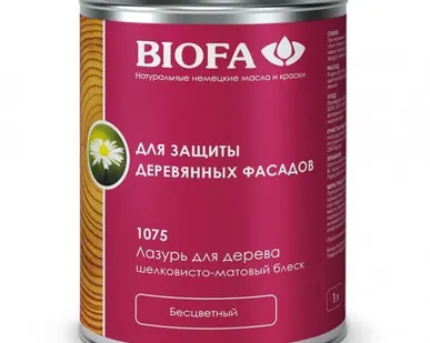 фото Краска для защиты деревянного фасада Biofa/Биофа (Германия), 1 л