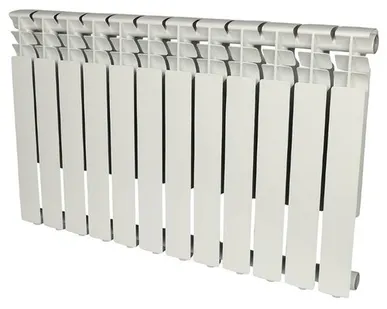 фото Алюминиевый радиатор Rommer Optima 500, 12 секций, боковое подключение трубы
