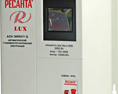 фото Стабилизатор напряжения однофазный РЕСАНТА АСН- 3 000 Н/1-Ц Lux
