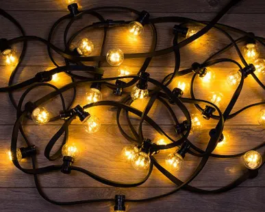 фото Гирлянда "LED Galaxy Bulb String" 10м 6х30LED тепл. бел. IP65 влагостойкая провод черн. каучук Neon-Night 331-326