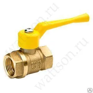 фото Кран шаровый бытовой БАЗ Кран шаровый для газа 11Б27П латунь 1/2" ВВ рычаг,