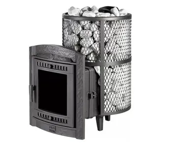 фото Печь для бани ПроМеталл Атмосфера L сетка нерж. со стеклом