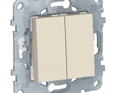 фото Переключатель перекрестный 2-кл. 2мод. СП Unica New IP21 (2х(сх. 7)) 250В 10AX беж. SchE NU521544