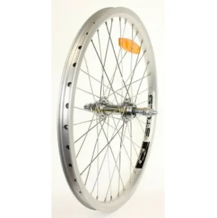 Фото №0 Колесо 24" заднее в сборе двой. сереб. алюм. обод, 7-ск