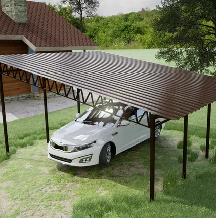 Фото №0 Односкатный навес №31 из профнастила 6,9х6,3 м