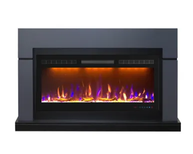 фото Каминокомплект Lindos под Vision 42 Crystal 36/40 (Graphite Grey) серый + Crystal 36RF