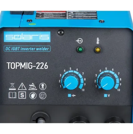 Фото №3 Полуавтомат сварочный Solaris TOPMIG-226 WG3, ток 20-220 А, MIG/MAG / FLUX, горелка 3 м, евроразъем