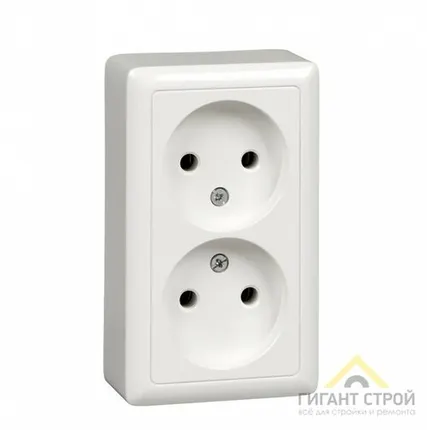 Фото №0 Розетка 2-м ОП BLANCA б/заземл.16А изолир.пластина бел. SchE BLNRA000211