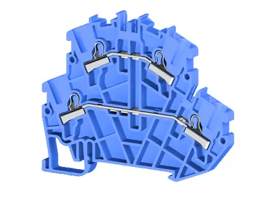 фото Klemsan Клеммник 2-х ярусный пружинный быстрозажимной (Push in), 4 мм.кв. (синий); PYK4-2F